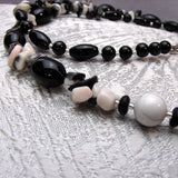 semi-precious stone beads black white