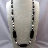 long length semi-precious beaded necklace