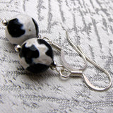 handmade semi-precious stone earrings back white