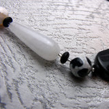 black white semi-precious beads
