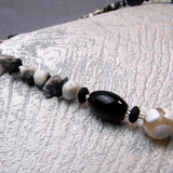 black white beads necklace design