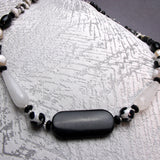 black white necklace handmade semi-precious stone beads