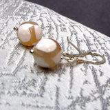 unique white semi-precious bead earring design
