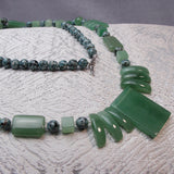 long chunky green bead necklace uk