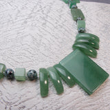 chunky green semi-precious bead necklace handmade uk