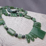 long chunky green beaded necklace