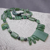 long handmade semi-precious chunky green bead necklace