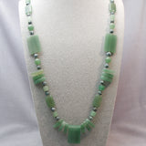 long green beaded necklace chunky design