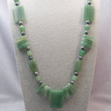green semi-precious bead long chunky necklace