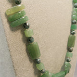 long beaded necklace green aventurine semi-precious beads