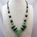 handmade green black chunky necklace design