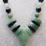 green black chunky semi-precious beaded necklace