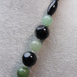 chunky black green semi-precious beads