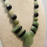 green black semi-precious stone necklace chunky design