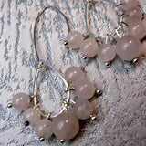 long drop earrings handmade rose quartz