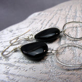 black semi-precious teardrop shaped beads