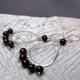 Long semi-precious teardrop statement earrings, long handmade earrings A56