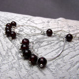 Long semi-precious teardrop statement earrings, long handmade earrings A56