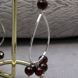 Long semi-precious teardrop statement earrings, long handmade earrings A56