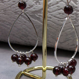 Long semi-precious teardrop statement earrings, long handmade earrings A56