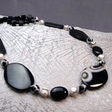 black white chunky bead necklace