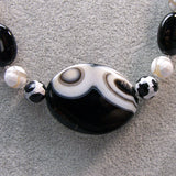 black white chunky bead