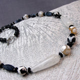 Semi-Precious Bead Necklace Handcrafted UK, unique beaded neckalce A36