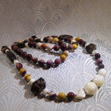 long handmade semi-precious necklace