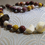 long mixed semi-precious handmade necklace