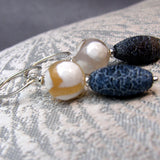 Handmade Semi-Precious Bead Earrings UK, unique handcrafted earrings A57