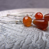 long drop earrings handmade carnelian beads