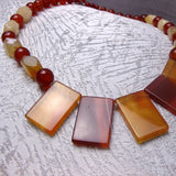chunky beaded carnelian necklace