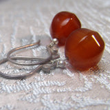 short drop carnelian earrings handmade uk
