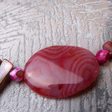 chunky pink agate bead