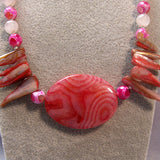 chunky pink necklace handmade uk