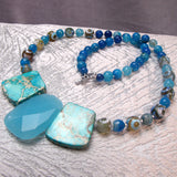 big bold blue chunky necklace