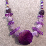 purple bold beaded chunky purple necklace
