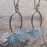 blue semi-precious stone earrings aquamarine beads
