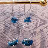 long drop semi-precious stone earrings handmade apatite