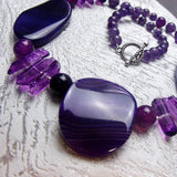 chunky bead necklace purple in colour