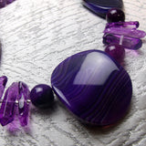 short chunky purple beaded necklace design