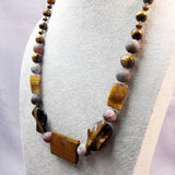 unique handcrafted tigers eye semi-precious bead necklace