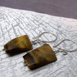 handcrafted semi-precious tigers eye earrings