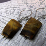 tigers eye bead earrings handmade UK