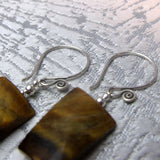 semi-precious beaded tigers eye earrings