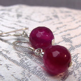 short drop pink beaded earrngs