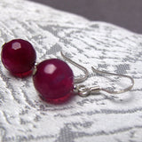 short handmade pink earrings