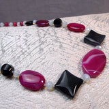 chunky semi-precious bead necklace uk