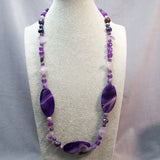 chunky large purple semi-precious bead neckalce