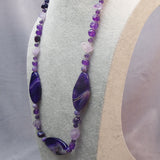chunky purple necklace handmade large chunky purple beads